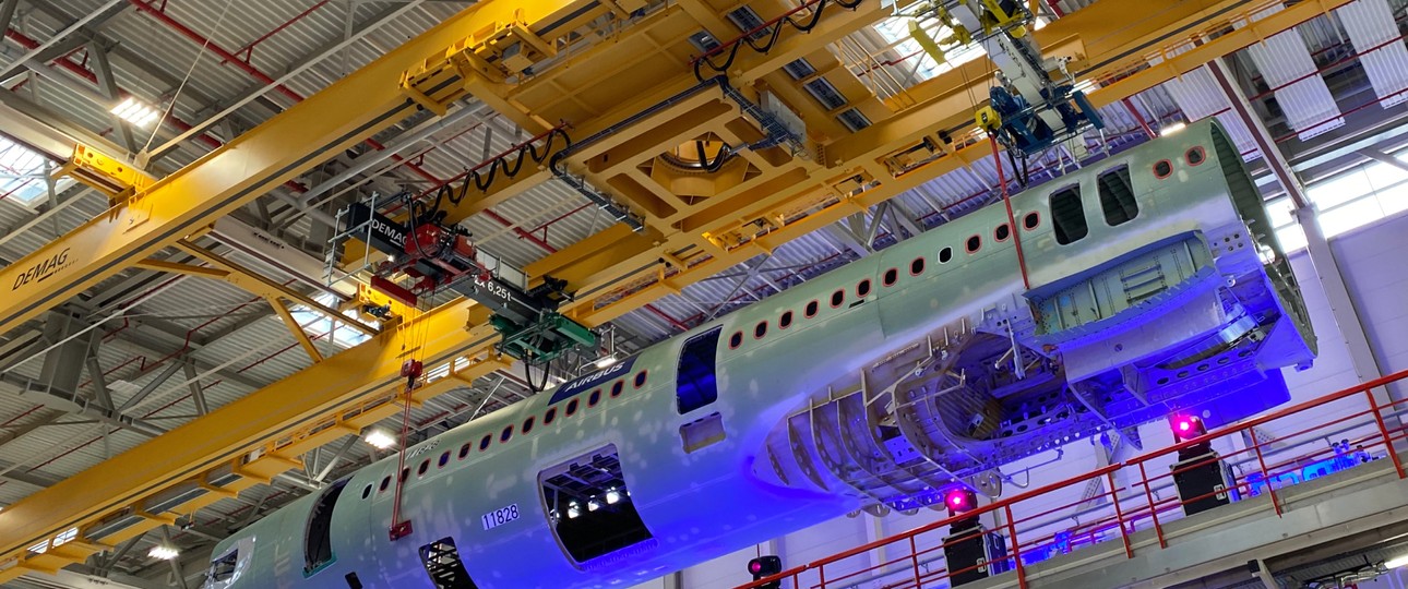 Ein Airbus A321 XLR? Nein. Bei der Eröffnung der XLR-Ausrüstungshalle ...