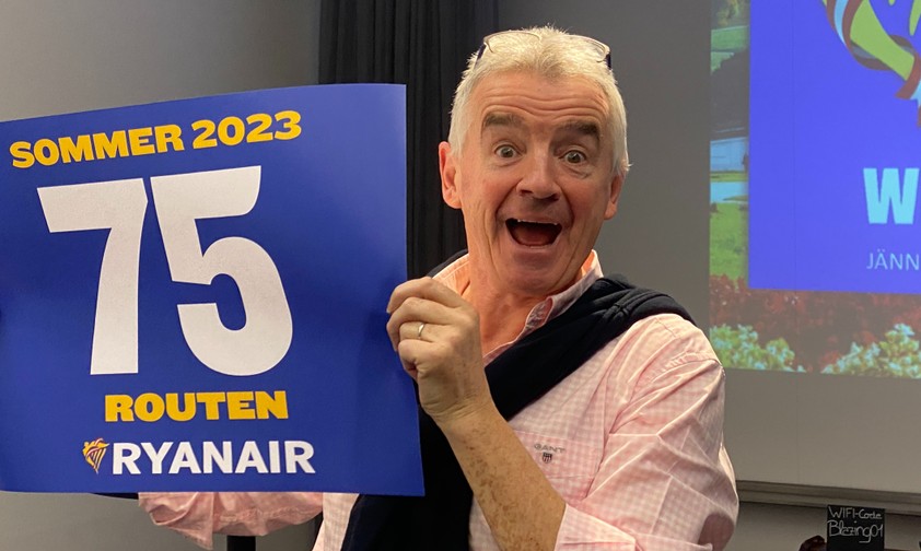 Ryanair-Chef Michael O’Leary: Nur 75 Strecken ab Wien.