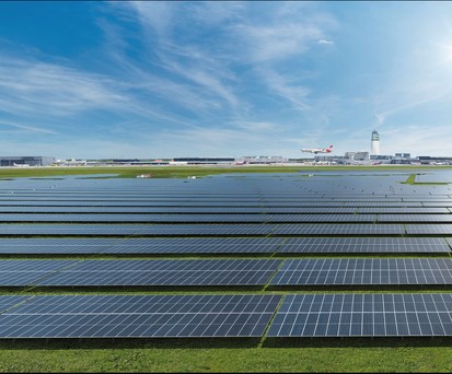 Photovoltaikanlage am Flughafen Wien: Es ist die größte Österreichs.