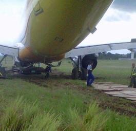 Das verunglückte Flugzeug am Davao Airport: Nicht der erste Zwischenfall.