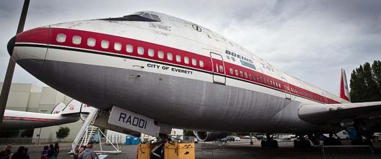 Vor der Restaurierung: Die weltweit erste 747 hat mit dem Wetter in Seattle zu kämpfen.