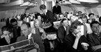 Alle so adrett: Die Economy Class in einer Boeing 707 von Lufthansa um 1960.