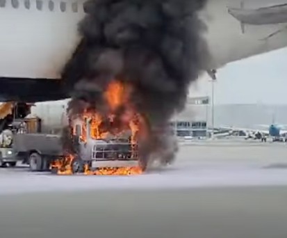 Die beschädigte Boeing 777: Hoher Sachschaden.