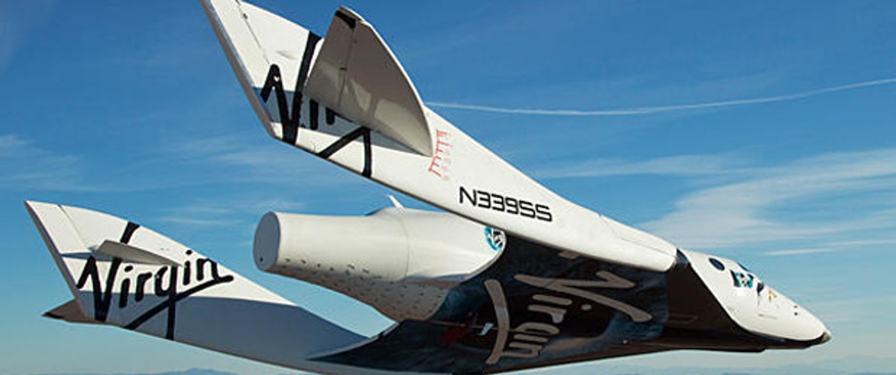 Spaceship Two von Virgin Galactic mit sechs Sitzplätzen: Bei Virgin plant man sowohl Rund- als auch Linienflüge in der langen Frist. 2013 soll es in den Dienst treten.