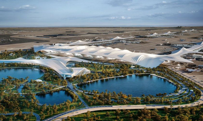 Blick auf den künftigen Dubaier Mega-Flughafen.
