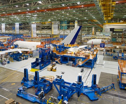 Production line of the Boeing 787: Difficulties have emerged.