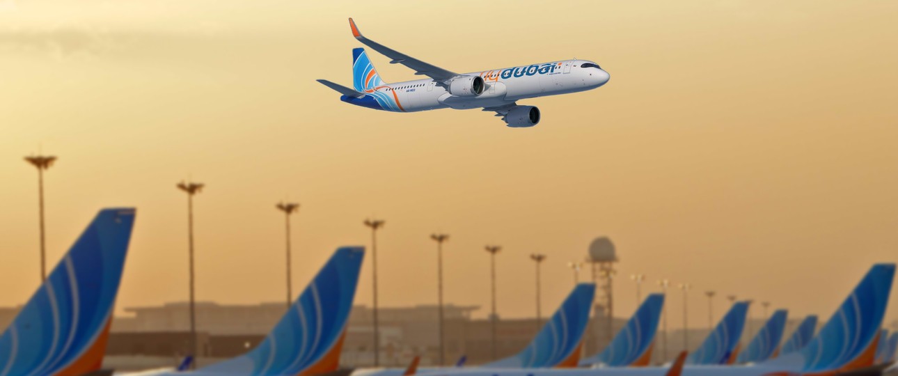Airbus A321 Neo über Boeing-Jets von Flydubai (Montage): Die Flotte wird stark wachsen. 