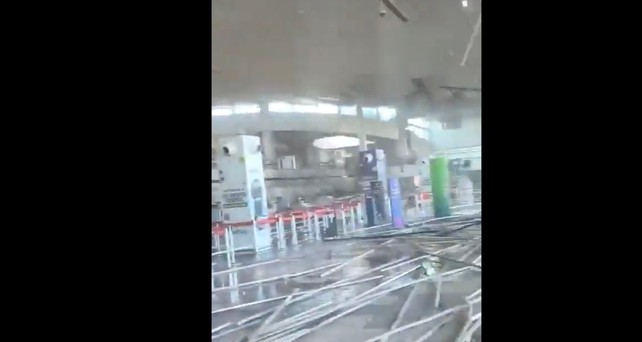 Flughafen Pereria: Massive Schäden am Terminal.