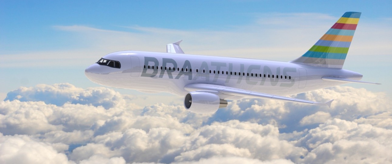 Airbus A319 in den Farben von Braathens: Neuer Markenname.