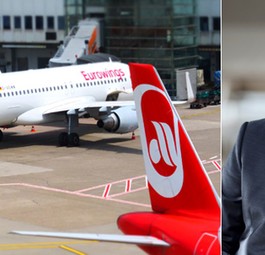 Maschinen von Lufthansa-Tochter Eurowings und Air Berlin sowie Carsten Spohr: Der Lufthansa-Chef hat einen Termin beim Notar.