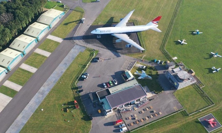 Die Boeing 747 am Cotswolds Airport: Früher als G-CIVB unterwegs.