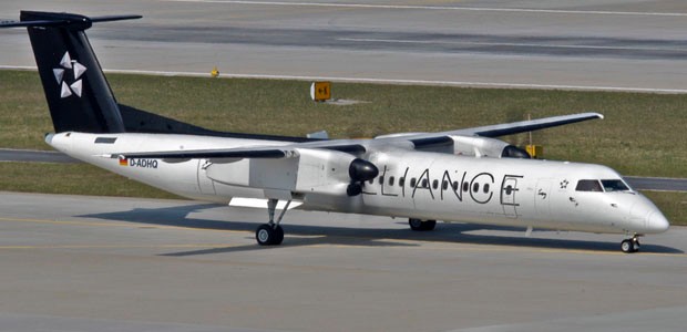 Dash 8 in Star-Alliance-Bemalung: So wird die AUA für die Swiss fliegen.
