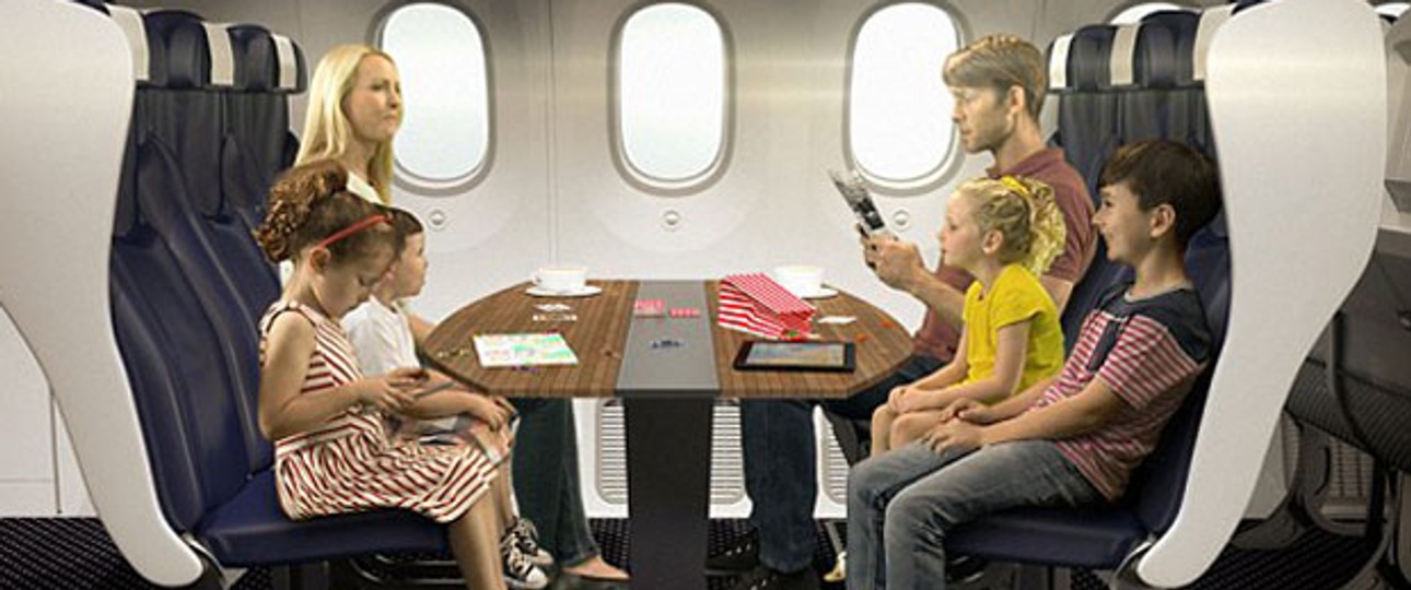 So stellt sich Thomson die Familien-Sitze im Hinterteil des Flugzeuges vor.