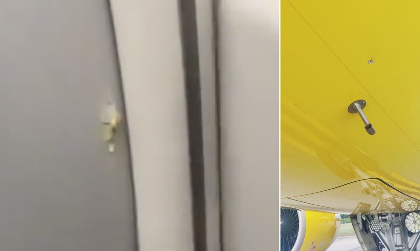 Einschusslöcher im Flugzeug: Eine Person wurde leicht verletzt.