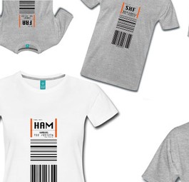 Zeige deine Basis! Coole Flughafen-T-Shirts mit Flughafen-Codes