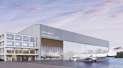 Neuer Hangar für die Business Aviation am Flughafen Zürich: Der Flughafen baut bis 2028 neue Gebäude in der Zone West.