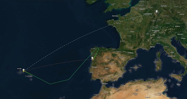 lufthansa  lh 1548 ponta delgada umleitung 