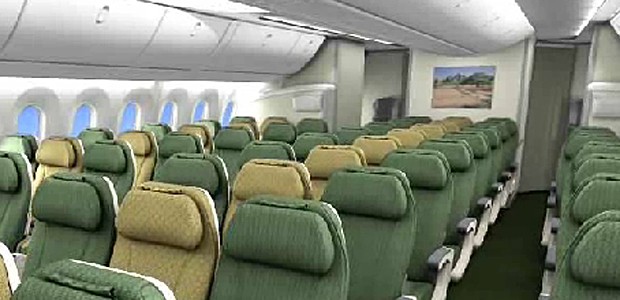 Economy-Klasse im Dreamliner von Ethiopian: Ganz hintern brach das Feuer aus.