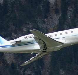 Eine Cessna 650 Citation VII von Tyrolean Air Services: Das Flugzeug war für den Swarovski-Konzern unterwegs.