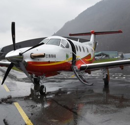 Der verunglückte Pilatus PC-12: Wenig sichtbare Schäden, aber teuerer Unfall.