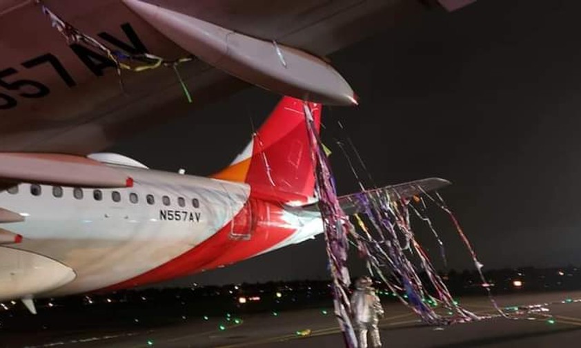 Der Airbus A319 mit dem Kennzeichen N557AV kollidierte in der Silvesternacht mit einem Ballon.