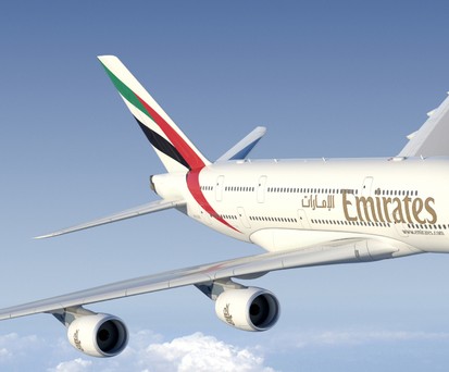Airbus A380 von Emirates: War vor der Pandemie Stammgast in Amsterdam.
