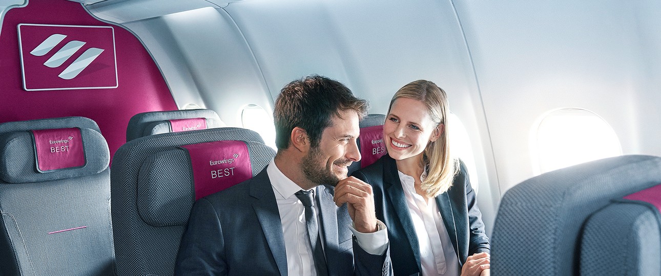 Fluggäste mit Best-Tarif: Eurowings hat das Angebot aufgefächert.