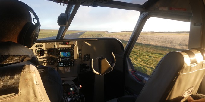 Das Cockpit.