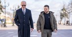 Präsidenten Joe Biden und Volodymyr Zelenskyy in Kyiv: Russland war vorgewarnt.