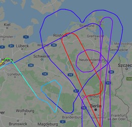 Ein Herz zum Abschied: Die Testpiloten verabschieden den Airbus A380.