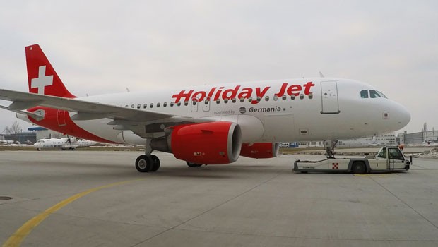 Neben dem roten Airbus A319 besitzt Germania Flug auch noch einen grünen.