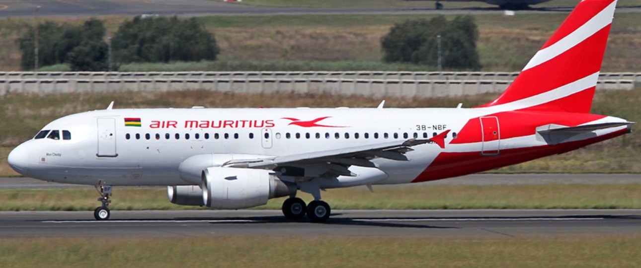 Airbus A319 von Air Mauritius: Schwierige Lage.