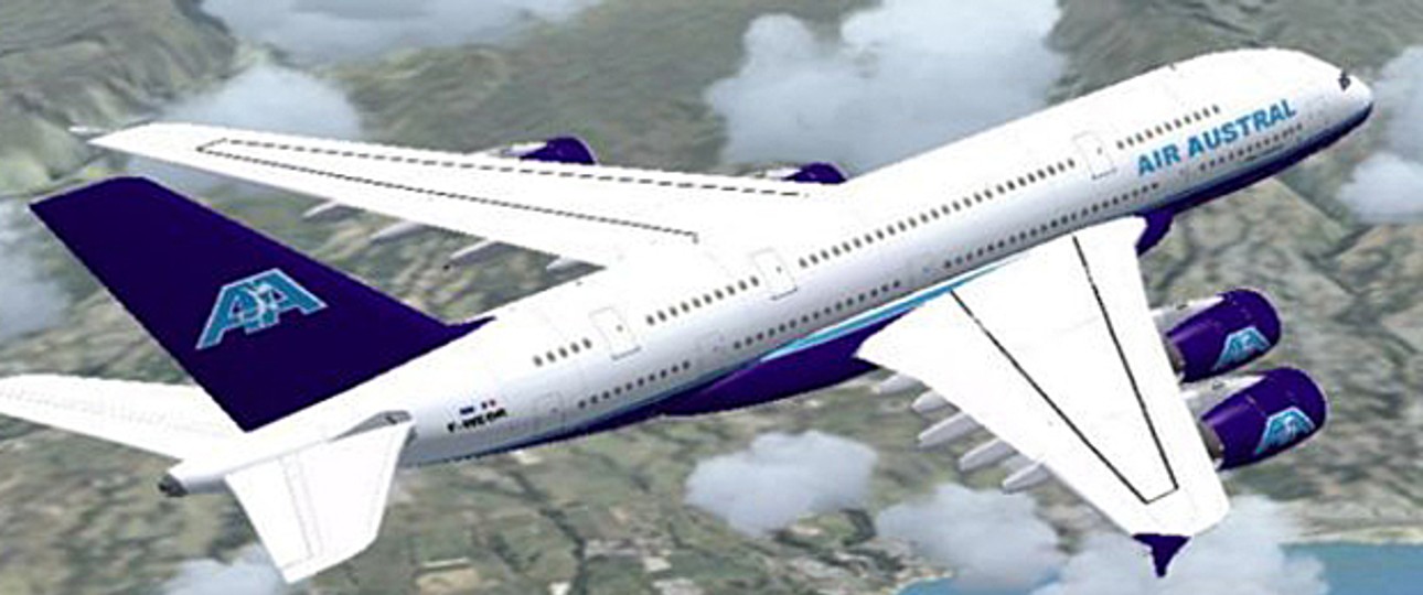 Animation des A380 von Air Austral: Definitiv weniger Sitzplätze.