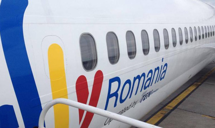 Flugzeug von Fly Romania: Es fliegt künftig nicht mehr.