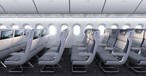 Dünnere Wände sollen für mehr Platz in der Kabine der Boeing 777X sorgen, LED-Beleuchtung für eine gute Stimmung.