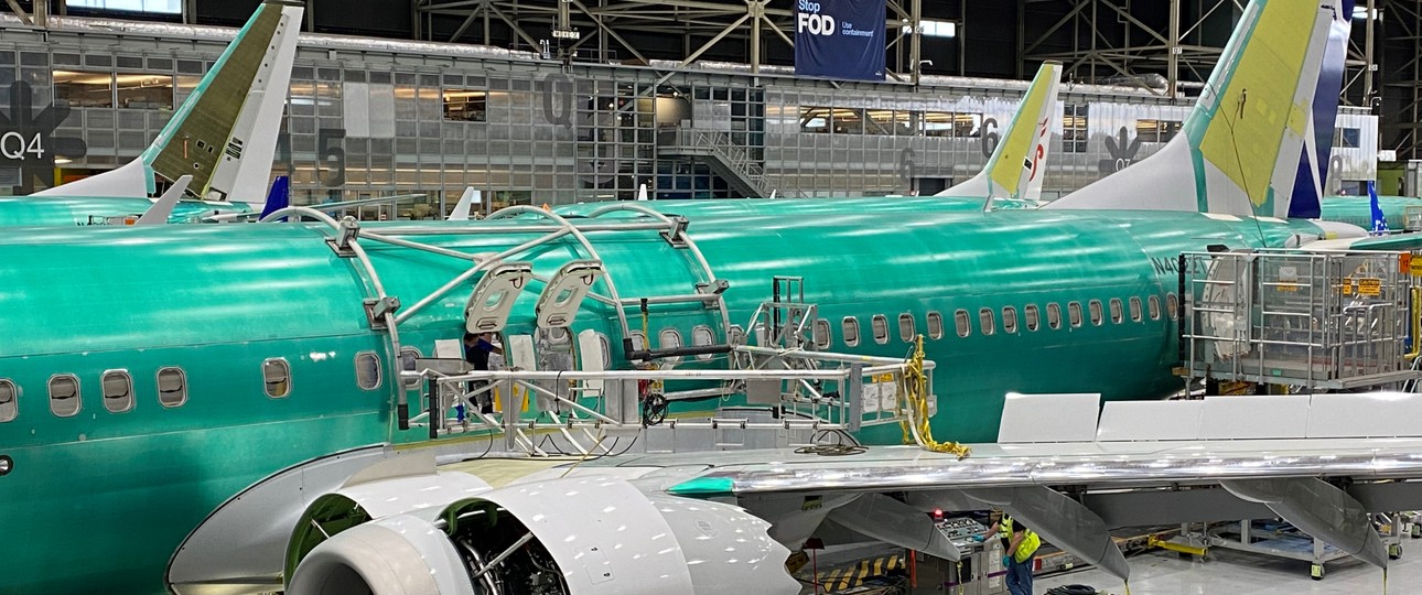 737-Max-Produktion bei Boeing: Einige Rümpfe kamen mit Fehler an.