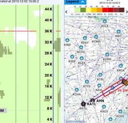 Ansicht der App: Sie wird während des Fluges live nachgeführt.