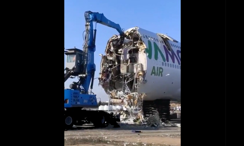 Abbruch der Boeing 747: Trauriges Bild.