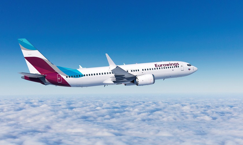 Visualisierung einer Boeing 737 Max 8 von Eurowings: Hier noch ohne Kennzeichen zu sehen.