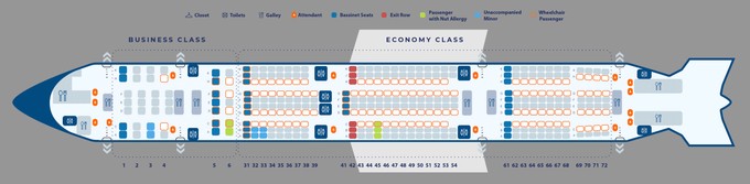 Sitzplan einer Boeing 777