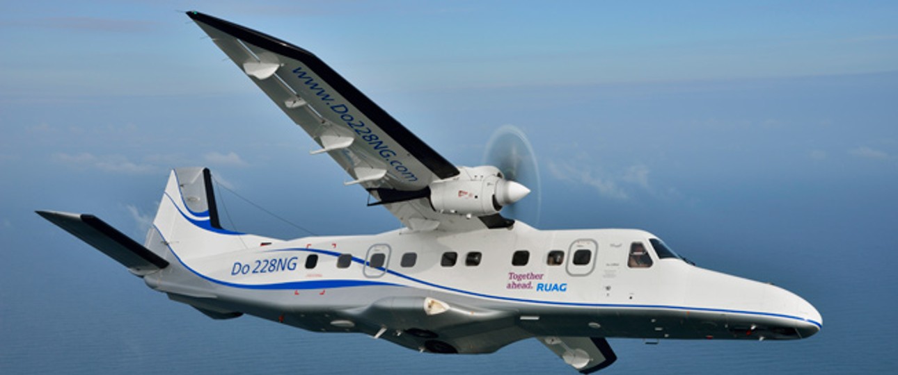 Dornier Do228: Ruag erwarb  die Rechte an dem Flugzeugmodell 2013 aus der Insolvenz der Dornier-Werke und erneuerte es.