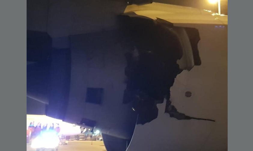 Im Triebwerk der Boeing 777 klaffte ein Loch