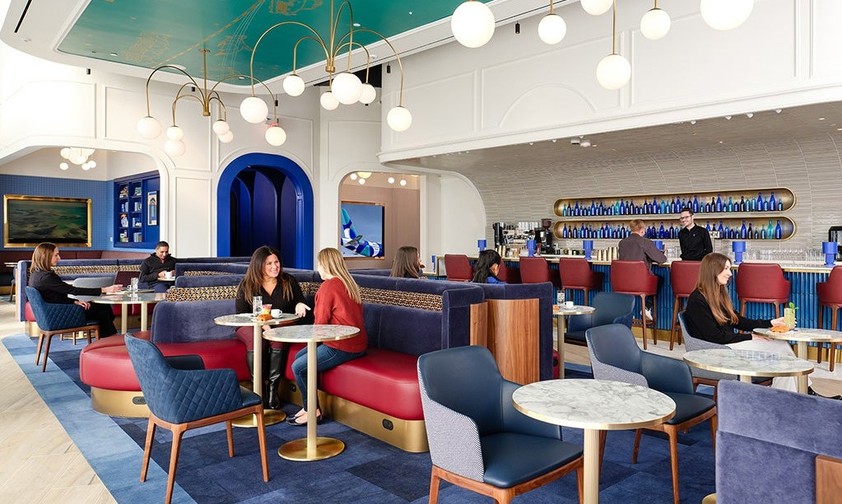 Ein Blick in die erste Lounge von Jetblue: Das Design soll an das New York der 1930er-Jahre erinnern.