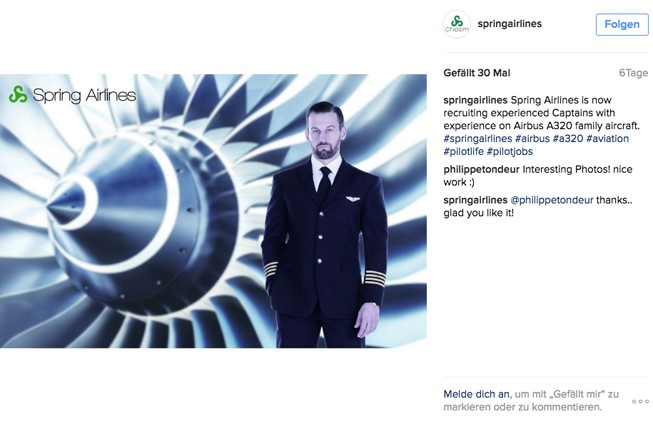#pilotjobs bei Spring Airlines