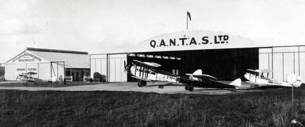 Hangar von Qantas in Brisbane Ende der 1920er-Jahre.