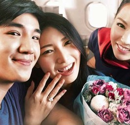 Heiratsantrag: Hong Kong Airlines hofft af viel Liebe unter den Passagieren.