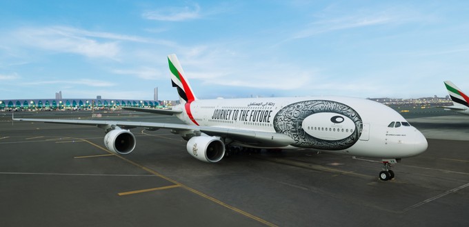 ... der erste von zehn A380, welche die Museumsbemalung tragen werden.