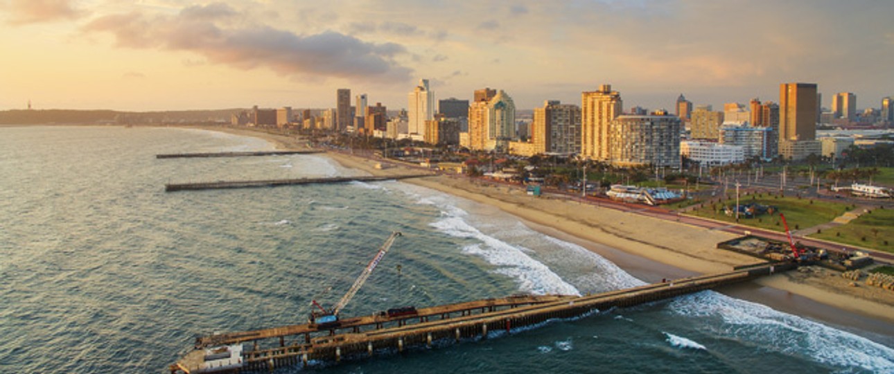 Strand in Durban: Heiße Sommer, milde Winter.