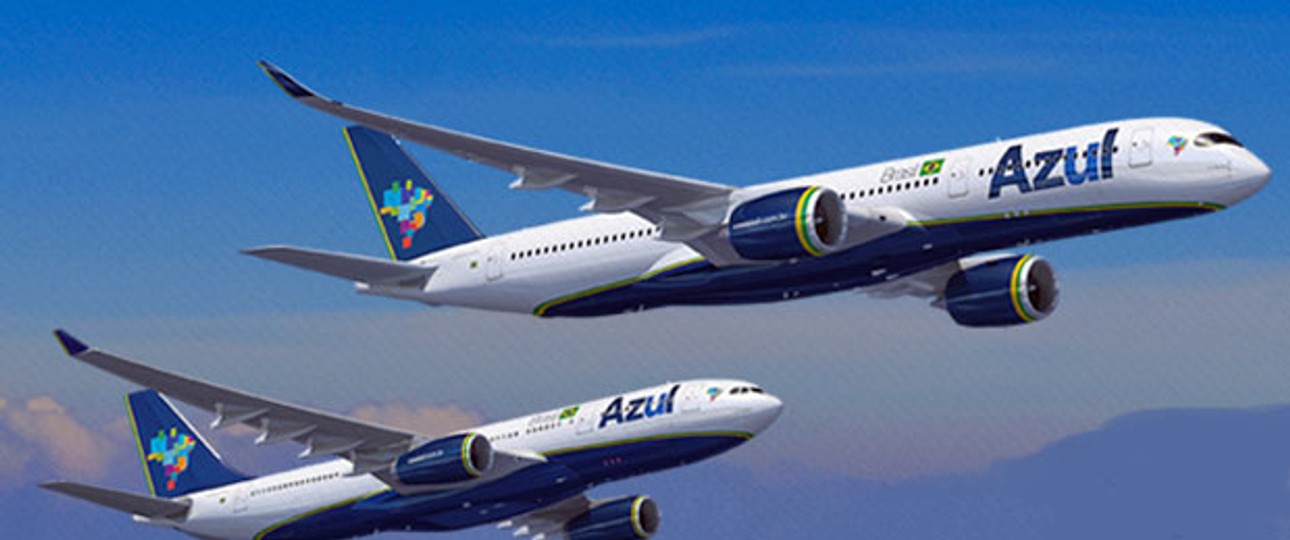 Airbus A330 und A350 in den Azul-Farben: Ab in die USA.