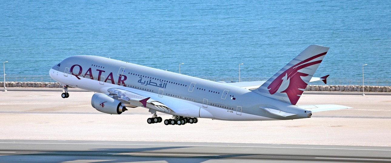 Airbus A380 von Qatar Airways: Aktuell nicht in der Luft benötigt.